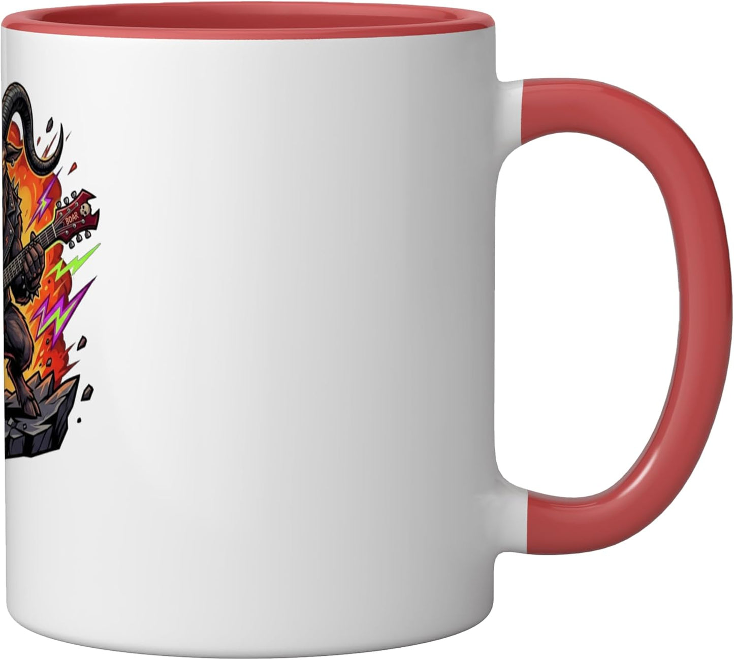 Taza Cerámica Rock and Roll para Hombre Mujer Niño Roja/Blanca