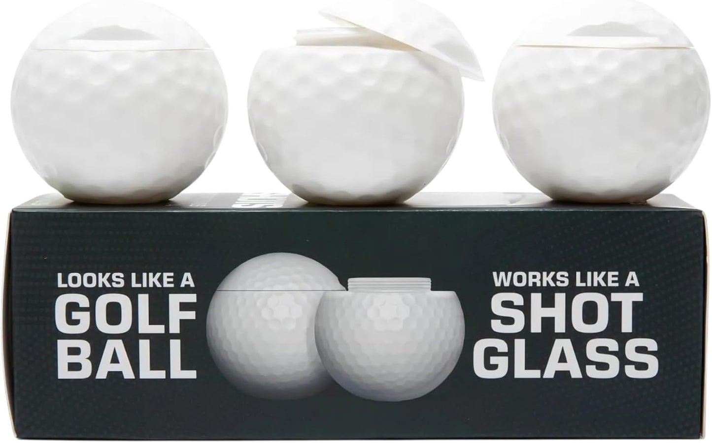 Vasos de chupito de pelota de golf con tapa (paquete de 3)
