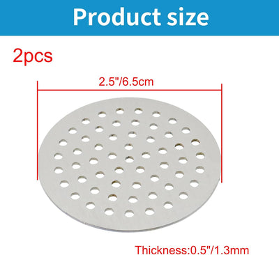 Tapón redondo drenaje acero inox 304 para baño y balcón 2pzas