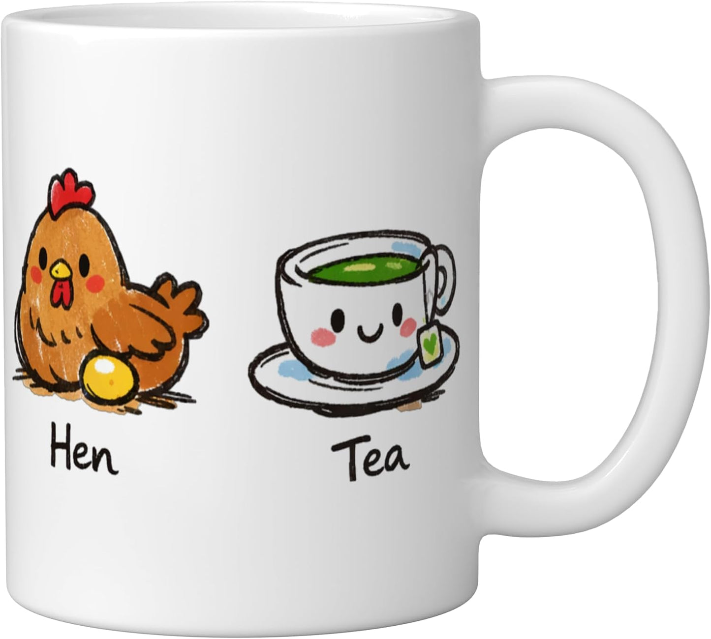 Taza cerámica humorística Sea Ewe Hen Tea blanco