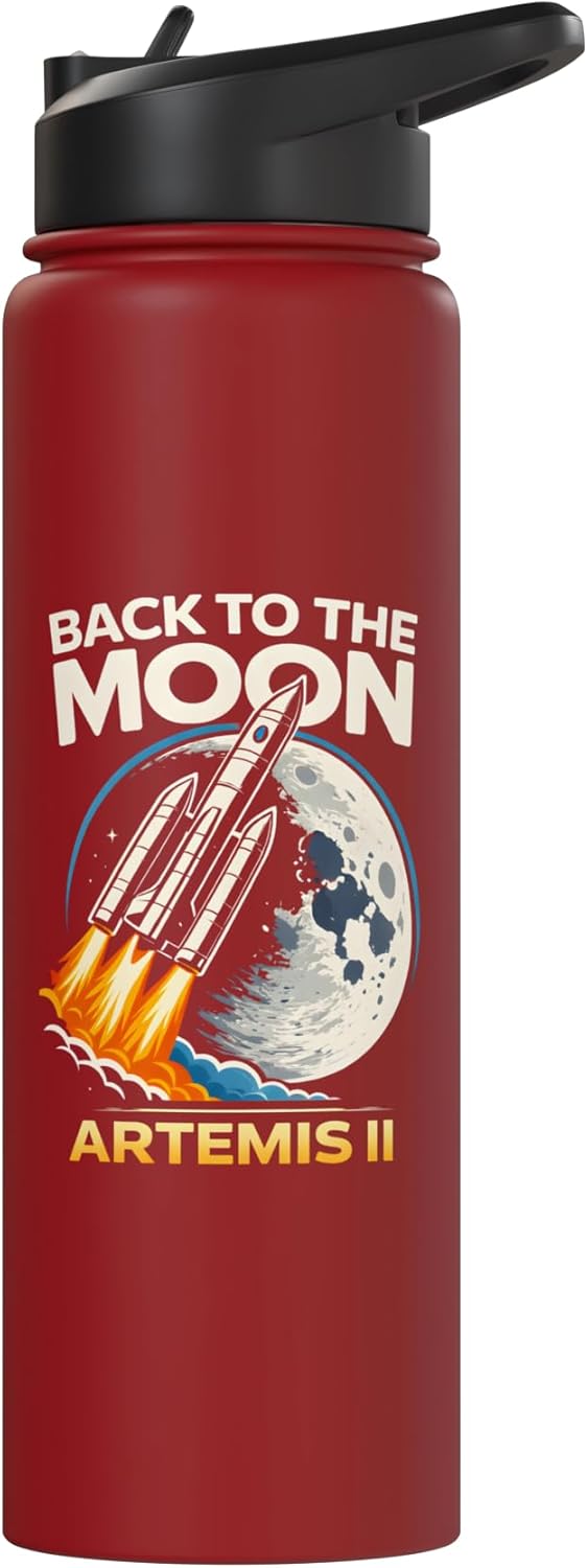 Botella de agua aislada Artemis II Rocket Space Mission