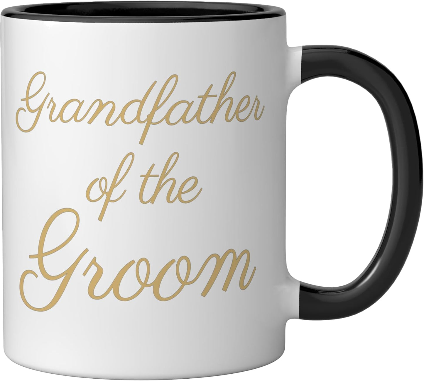 Taza cerámica para boda con letra tan script negra y blanca