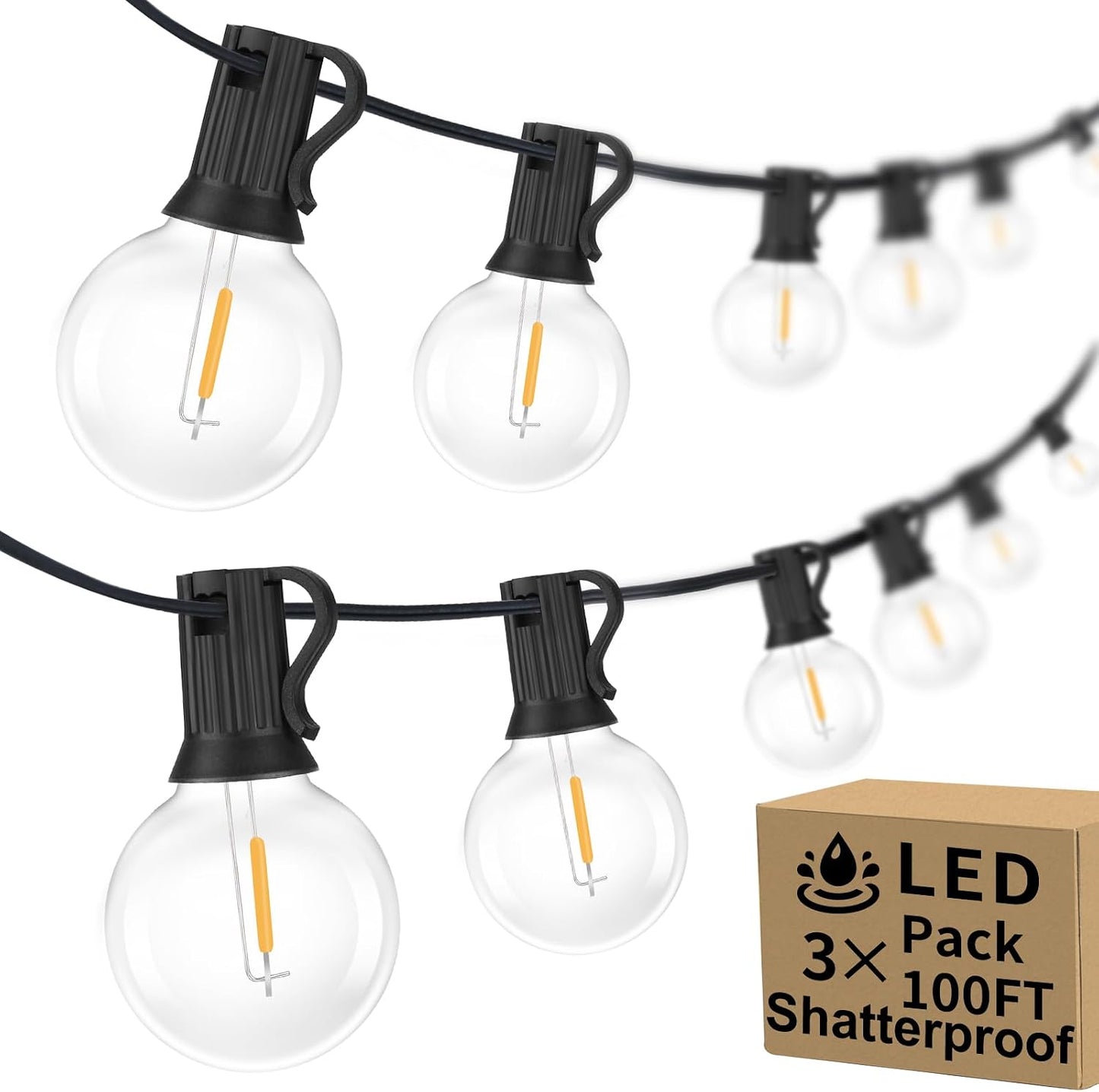 Tira luces LED G40 300pies exteriores regulables impermeables