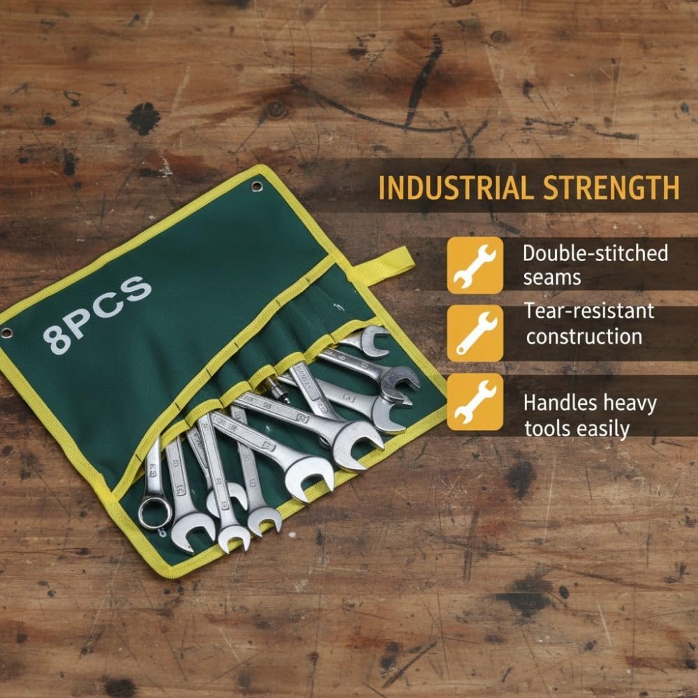 Bolsa herramientas canvas con 8 bolsillos portátil