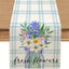 Jarrón de flores azules Buffalo Grid para mesa de primavera y verano
