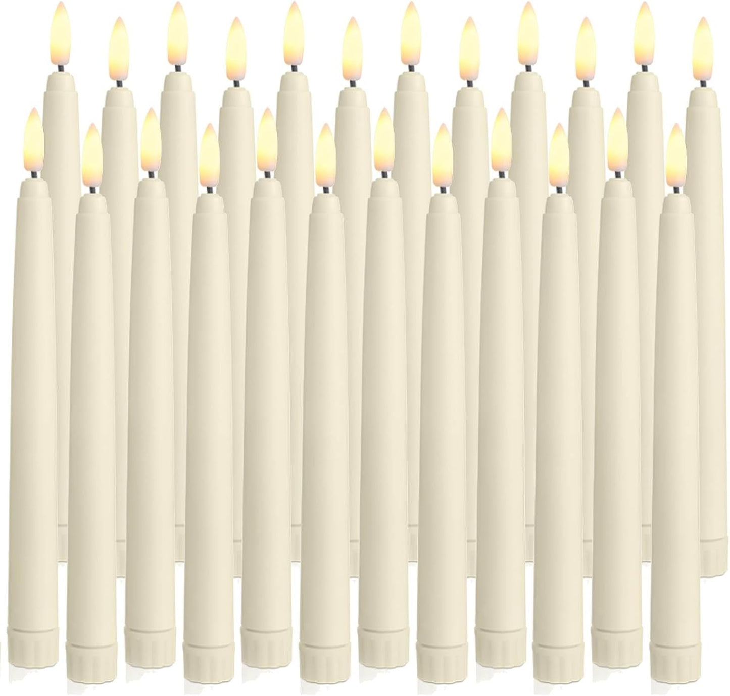 24 Velas LED Parpadeantes Marfil 8.5pulg para Decoración