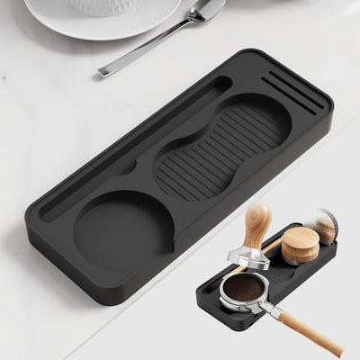 Tapete de silicona para café antideslizante impermeable para baristas negro 9.5 x 3.8