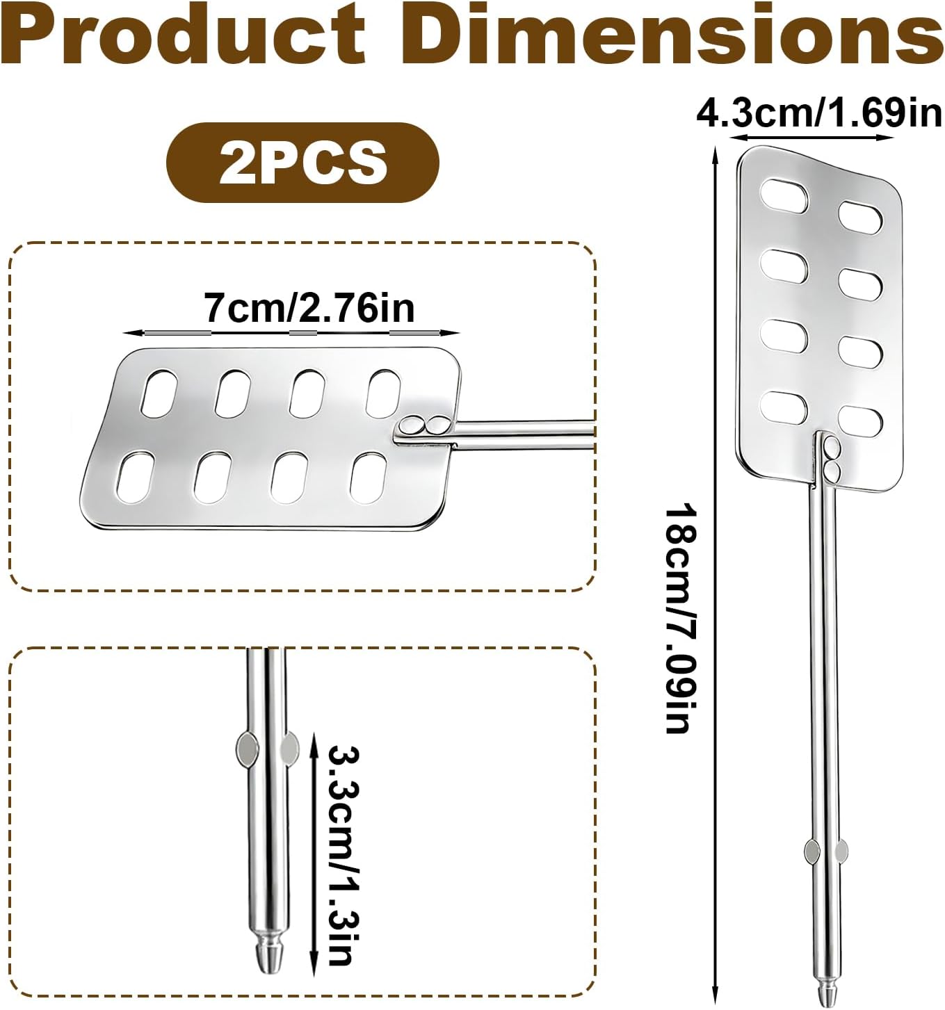 2 Batidores Mano Repuesto Comp Black Decker Acero Inox