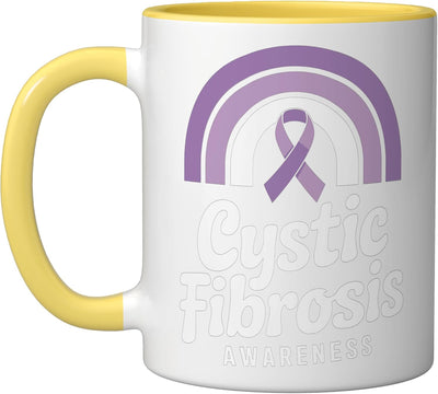Taza Cerámica Fibrosis May Purpura Amarillo/Blanco