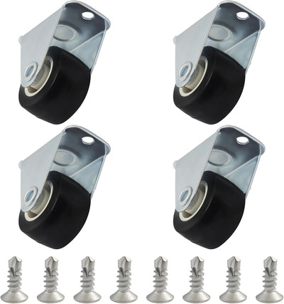4 Ruedas Giratorias 1pulg Metal Goma Suave para Muebles