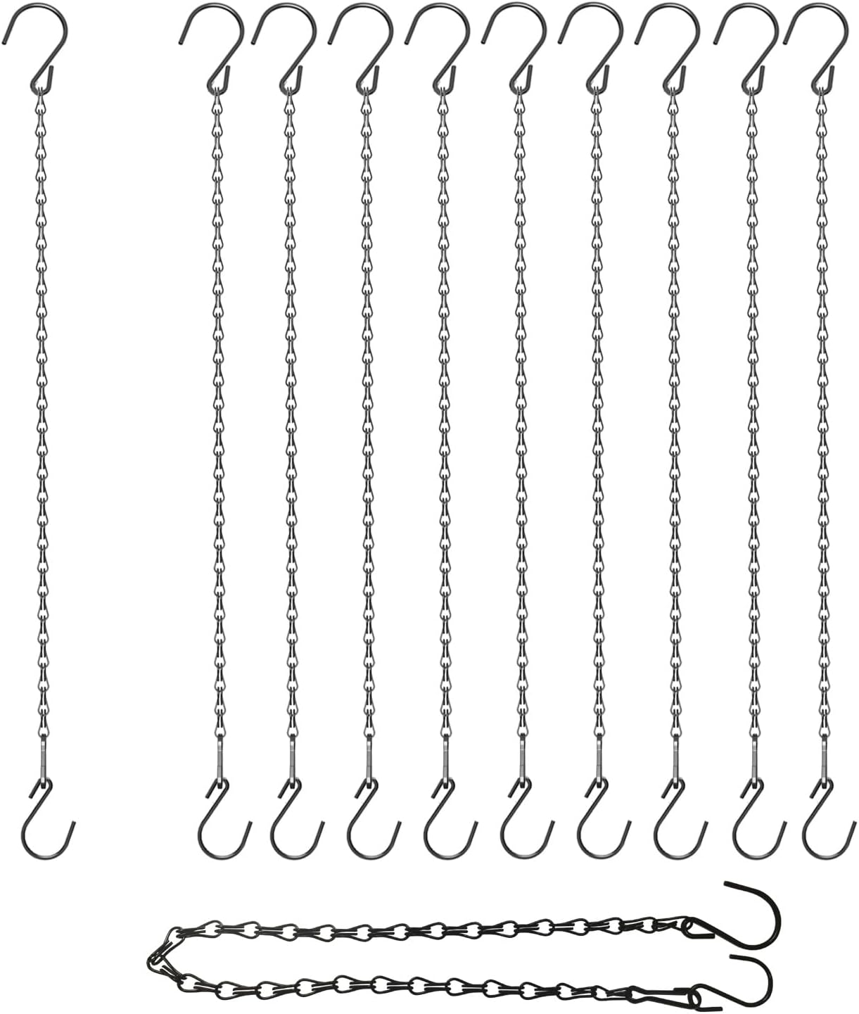 Cadena colgante ajustable con ganchos 25pulg negro
