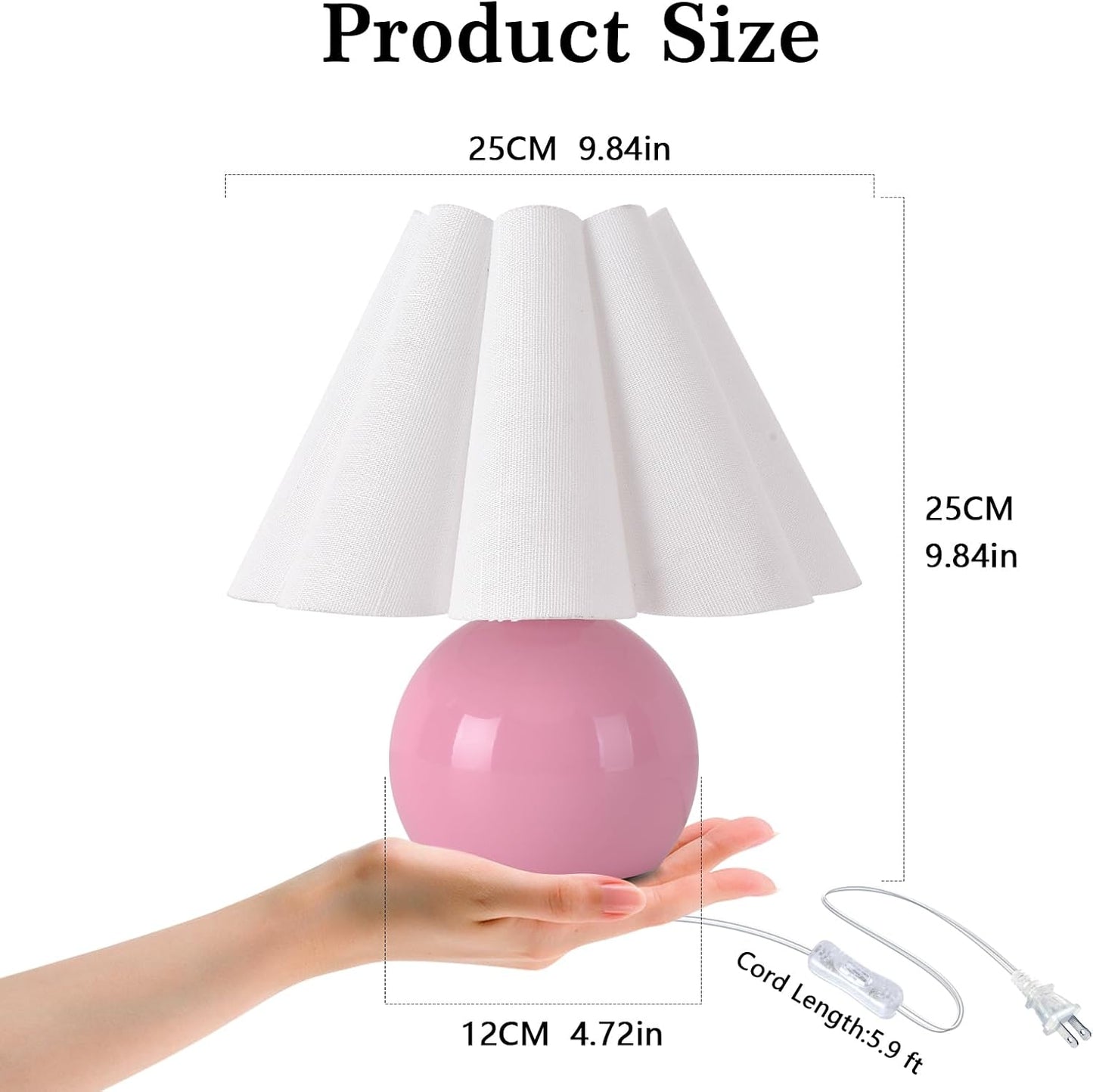 Lámpara mesa rosa para dormitorio niños oficina