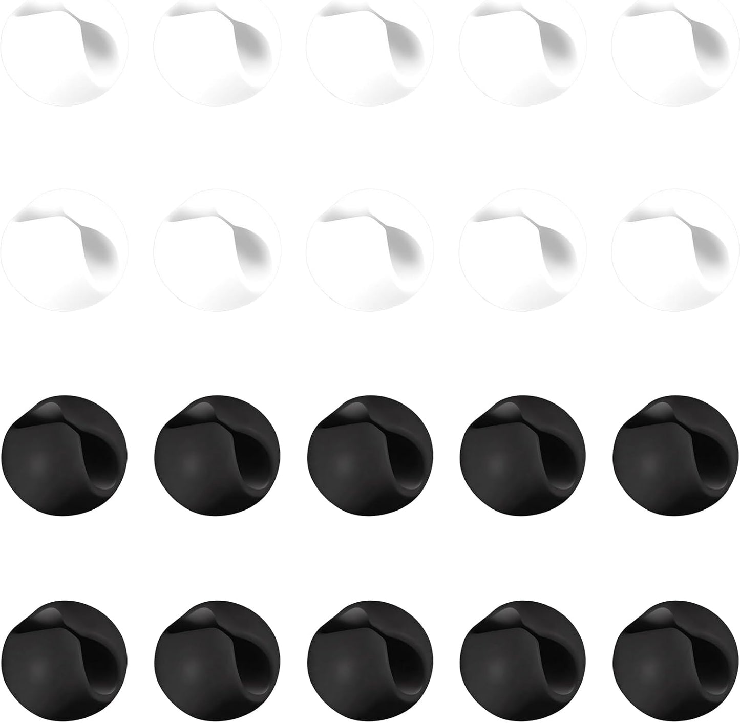 Set 20 Pzas Organizador Cables Adhesivo Negro Blanco