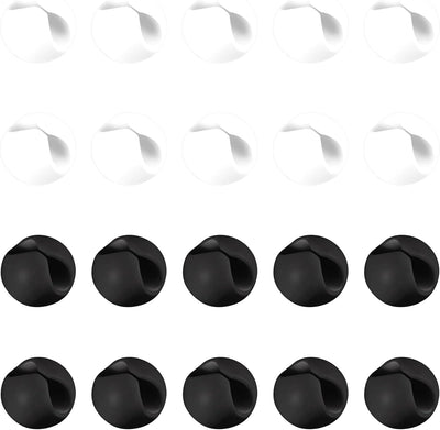 Set 20 Pzas Organizador Cables Adhesivo Negro Blanco