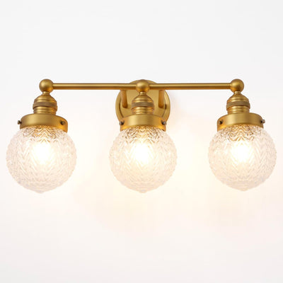 Lámpara tocador 3 luces vintage con vidrio texturizado E26