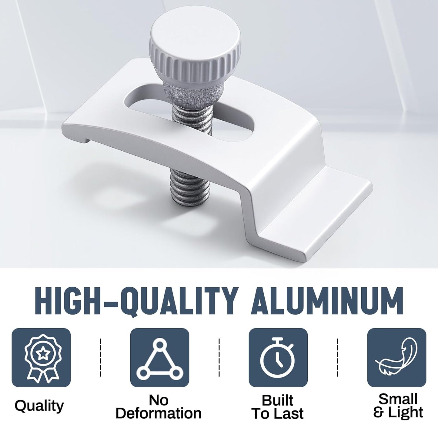 24 Pzas Clip Ventana Aluminio 1/4pulg Blanco