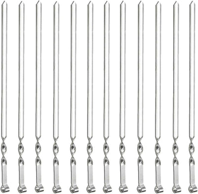 12 Pzas Brochetas Kabob Acero Inox Antideslizante