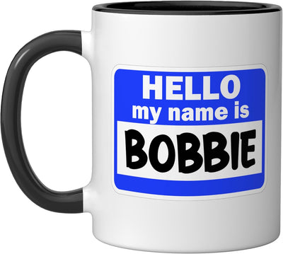 Taza Cerámica con Nombre Bobbie Negro/Blanco