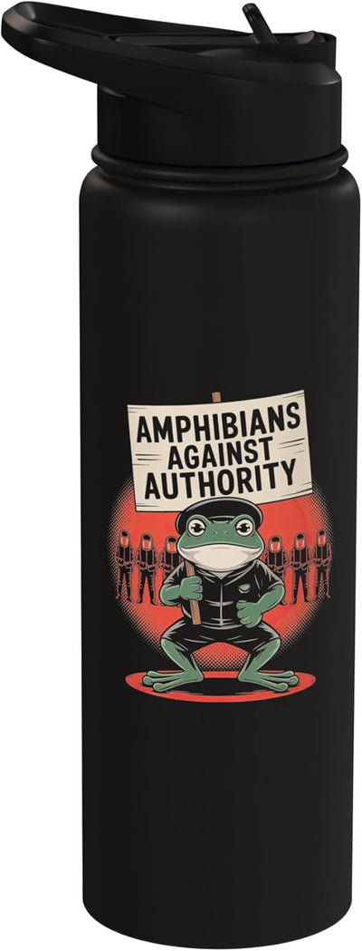 Botella de agua acero inoxidable aislada Amphibians Against Authority Portland