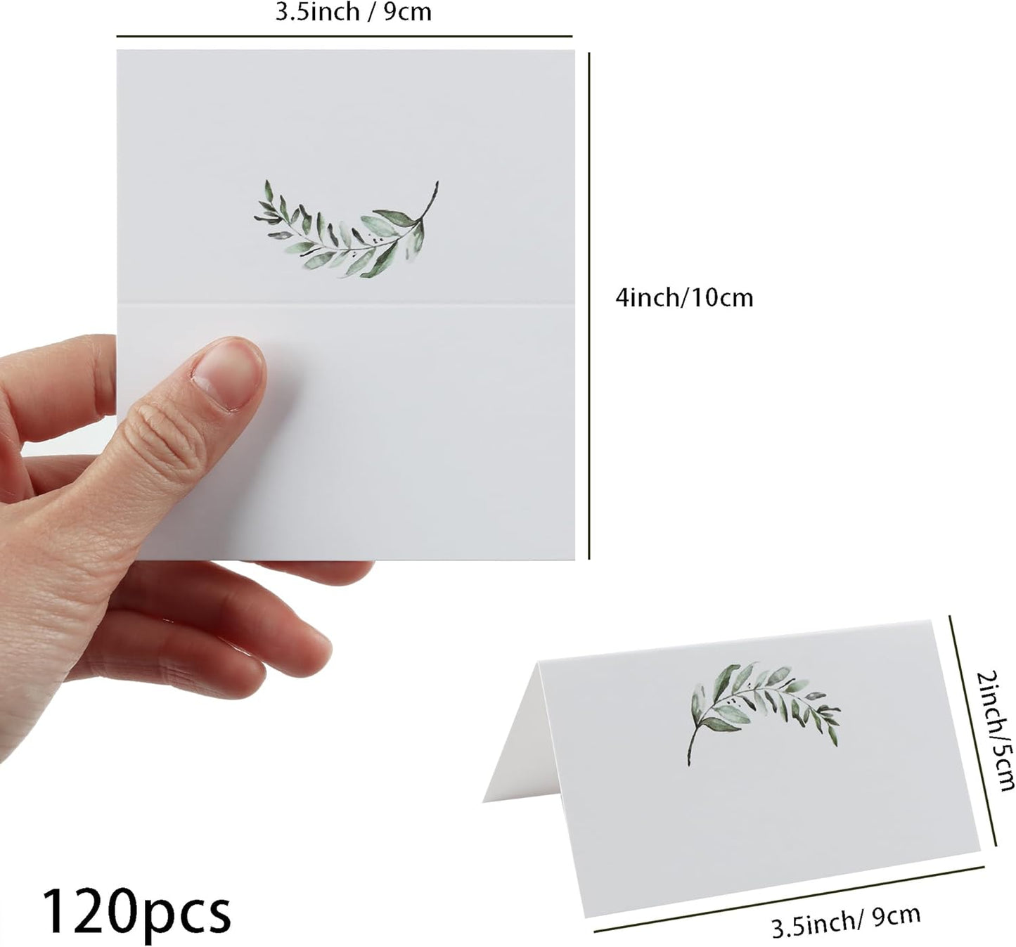 Tarjetas Lugar Blanco 3.5x2pulg Vegetación Mesa Plegables