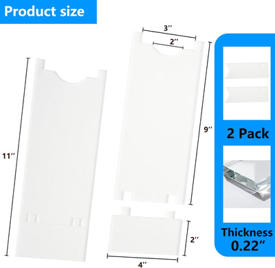 Separadores pared transparente sofá cama ajustables 9-11pulg set 2