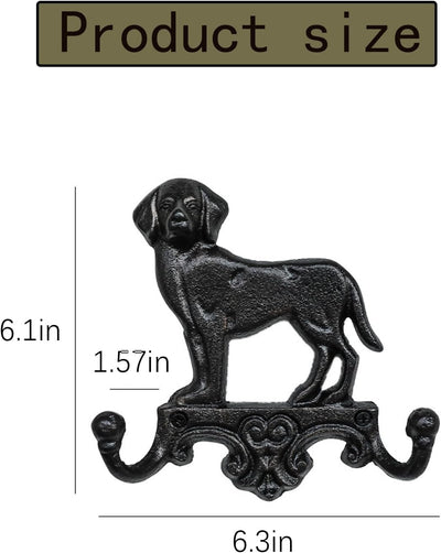 Ganchos pared hierro fundido doble decorativo para perros