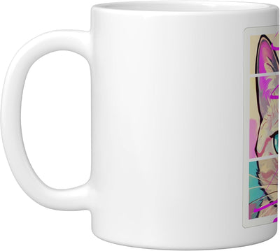 Taza Cerámica para Gato Diseño Elke Blanca