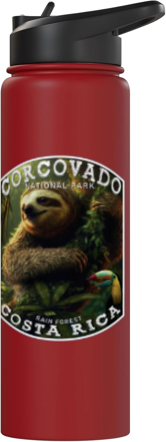Botella agua acero inox aislada Corcovado Costa Rica