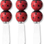Set 3 Espátulas Queso Acero Inox Manija Resina Pintada Rojo
