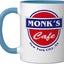 Taza cerámica Monk's Cafe azul/blanco