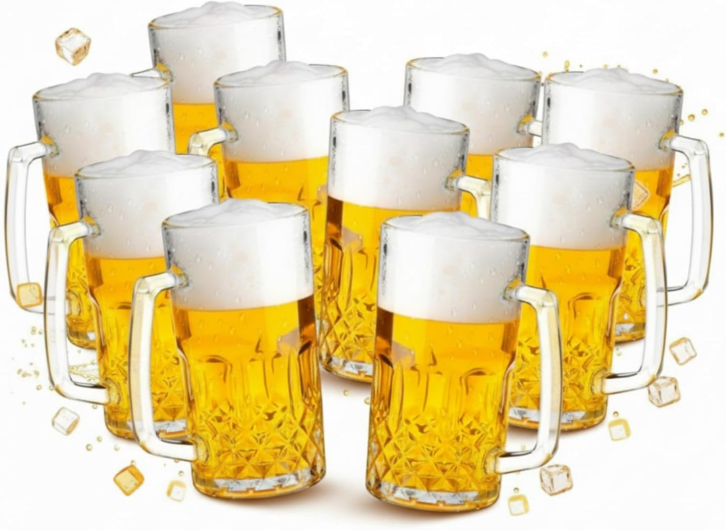 Tazas Vidrio Asas Regalo Oktoberfest 32oz Paquete 10
