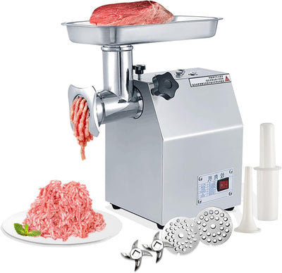 Picadora carne eléctrica 800W acero inox cuchillas dobles
