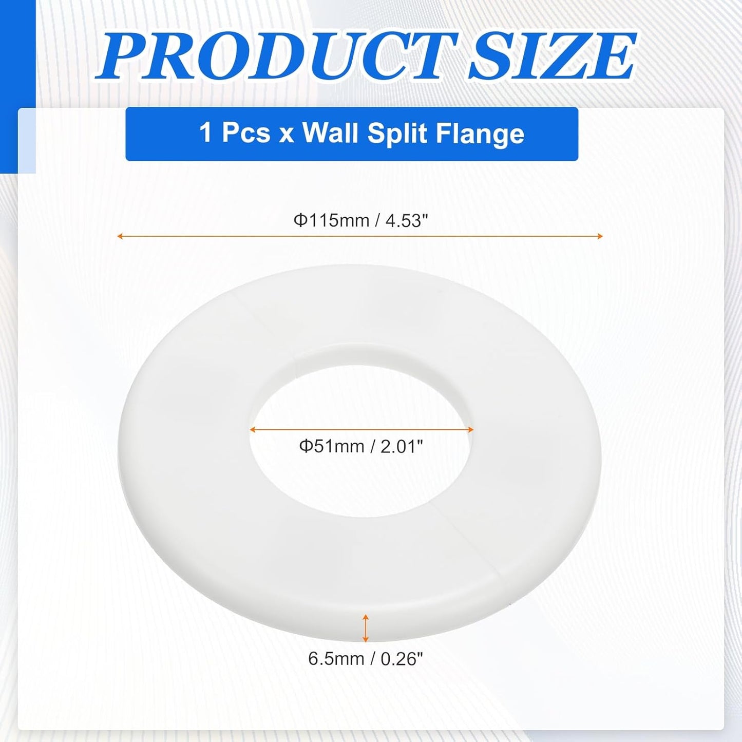 Brida dividida pared placa ABS para brazo ducha 2pulg