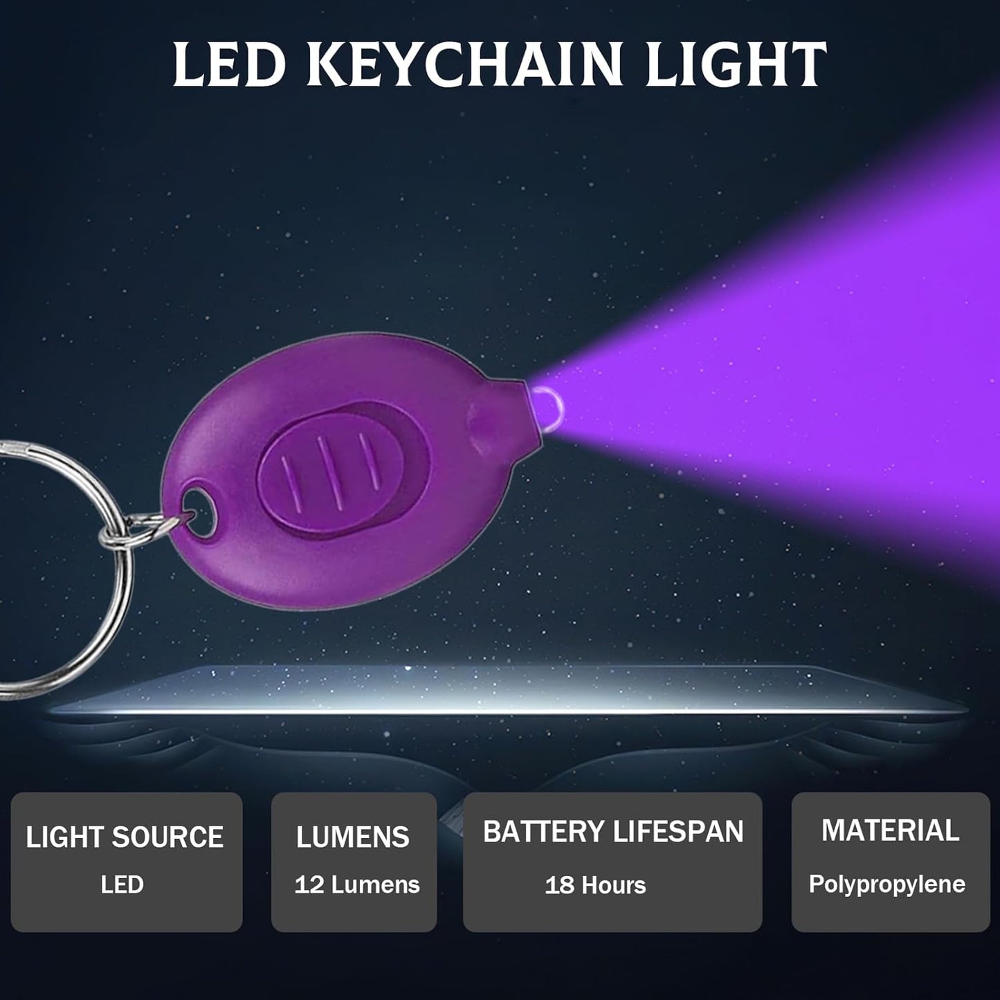 Llavero linterna UV LED portátil para detección de manchas