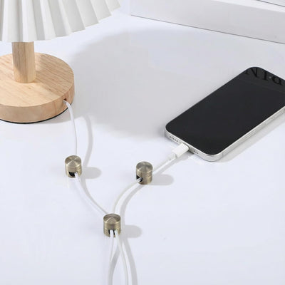 Soporte adhesivo para cables bronce ajustable