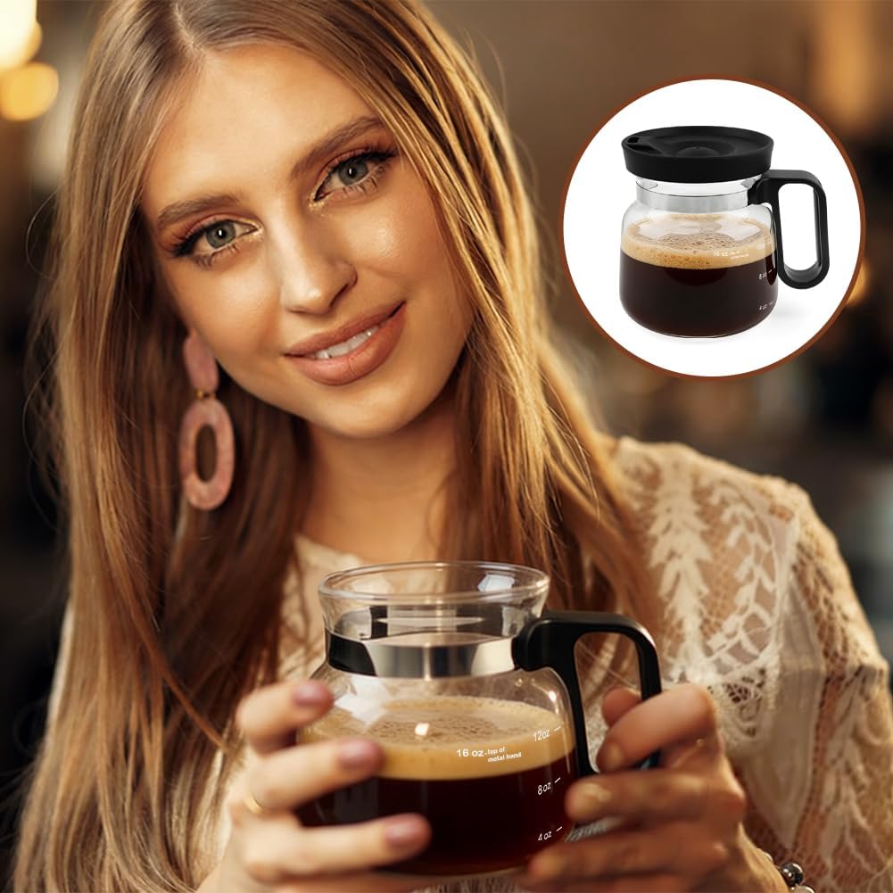 Taza de café mini 16 oz con tapa a prueba de derrames y 4 cucharas medidoras