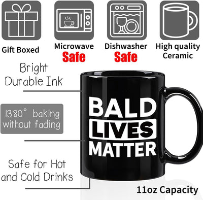 Taza de café sarcástica humor calvo regalo broma para hombres papá novio