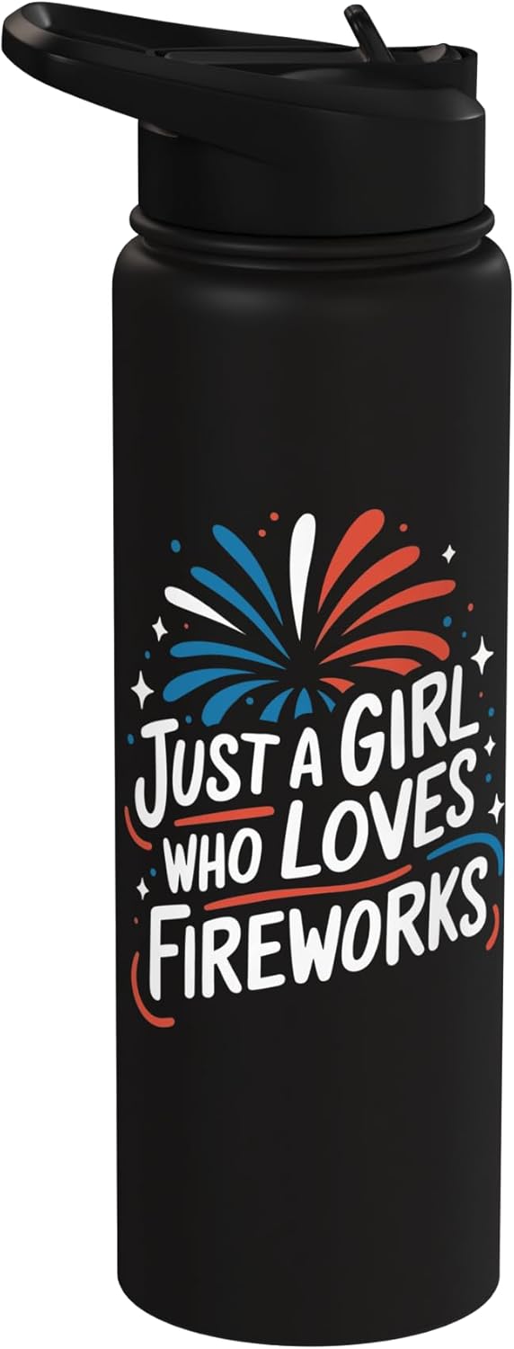 Botella de agua acero inoxidable aislada Just A Girl Who Loves Fireworks