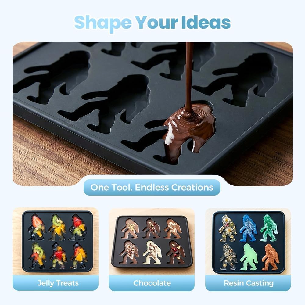 Molde para cubitos de hielo Bigfoot con forma de Sasquatch de silicona