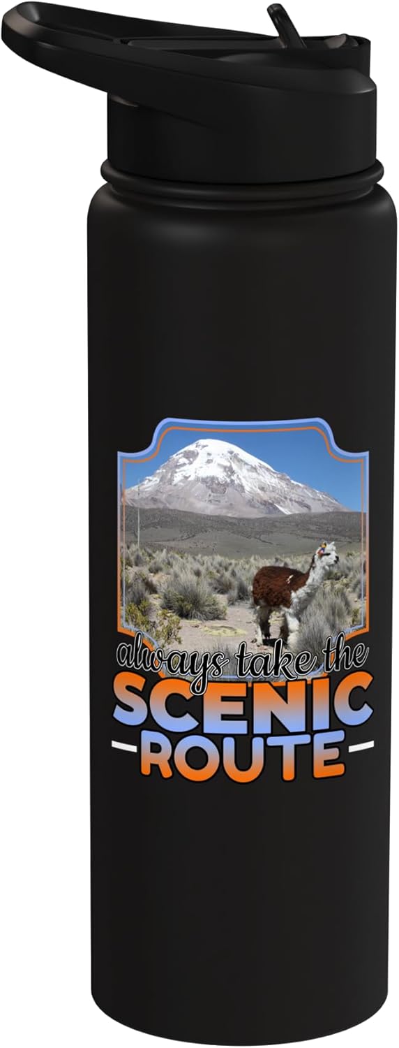 Bottella de agua acero inoxidable aislada con llama nieve