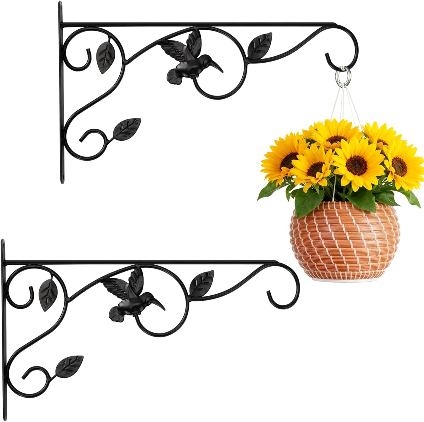 2 Ganchos Metal 10/12/14pulg Soporte Resistente Oxido