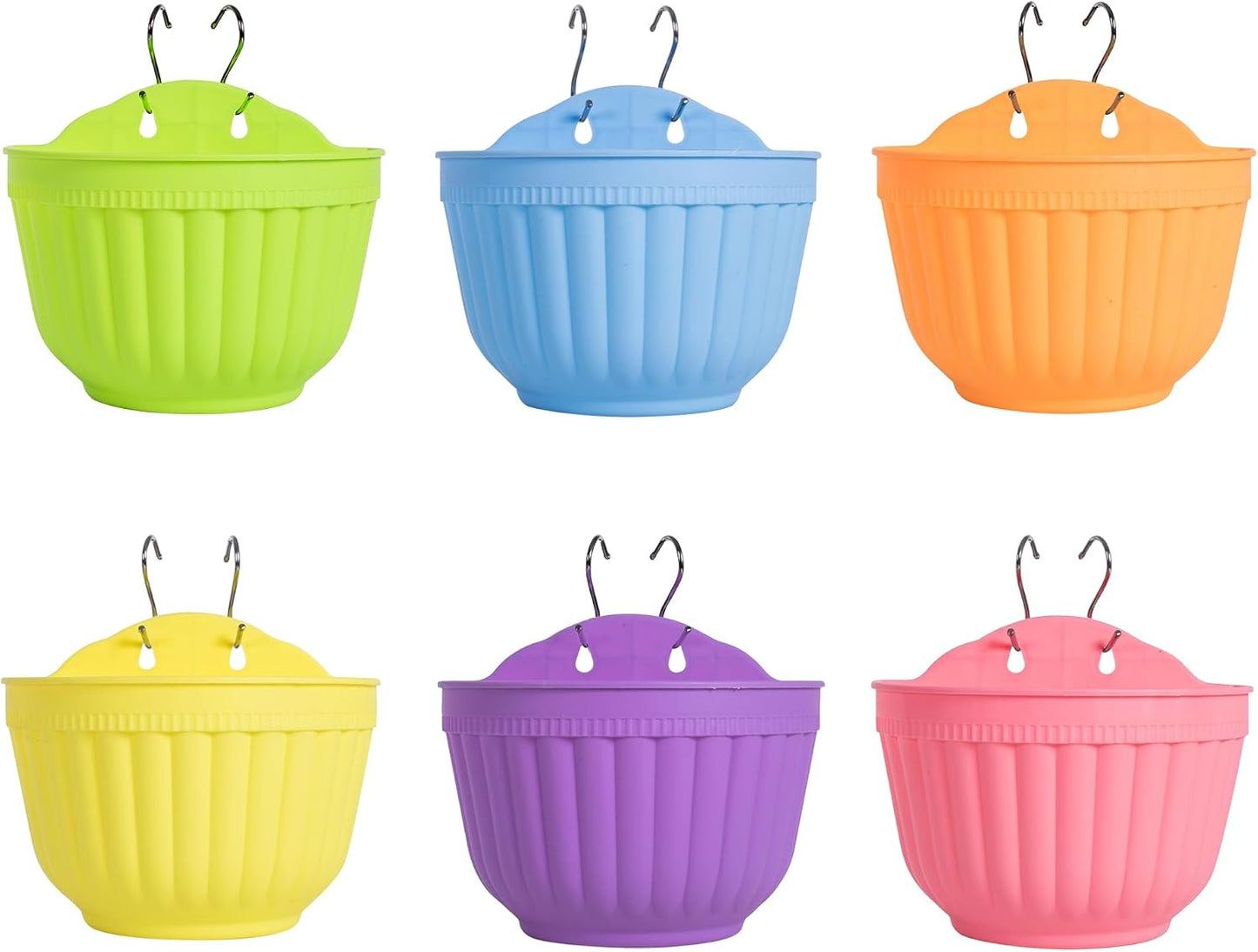 6 Macetas colgantes para pared interior y exterior con drenaje