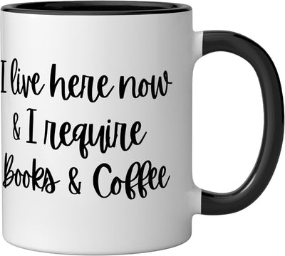 Taza Cerámica Raccoons Lectura Café Negro/Blanco