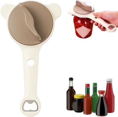Abrelatas multiusos 4 en 1 con mango ergonómico para latas y botellas
