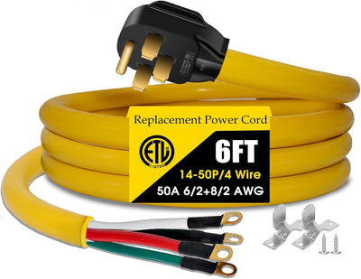Cable alimentación 4 clavijas NEMA 14-50P 50A 6ft