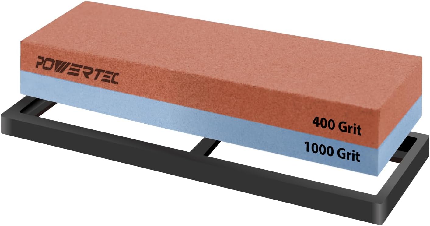 Piedra afilar doble 400/1000 con base antideslizante para cuchillos