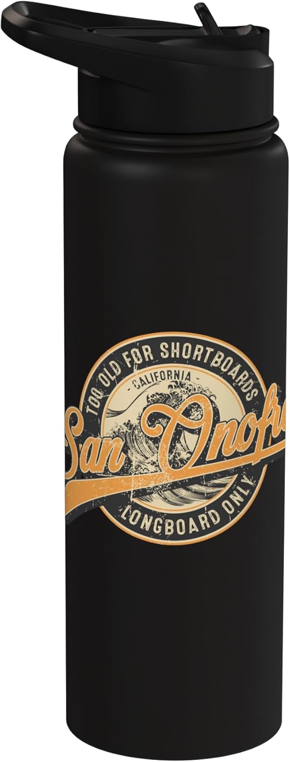 Botella de agua acero inoxidable sin BPA para surf retro wave