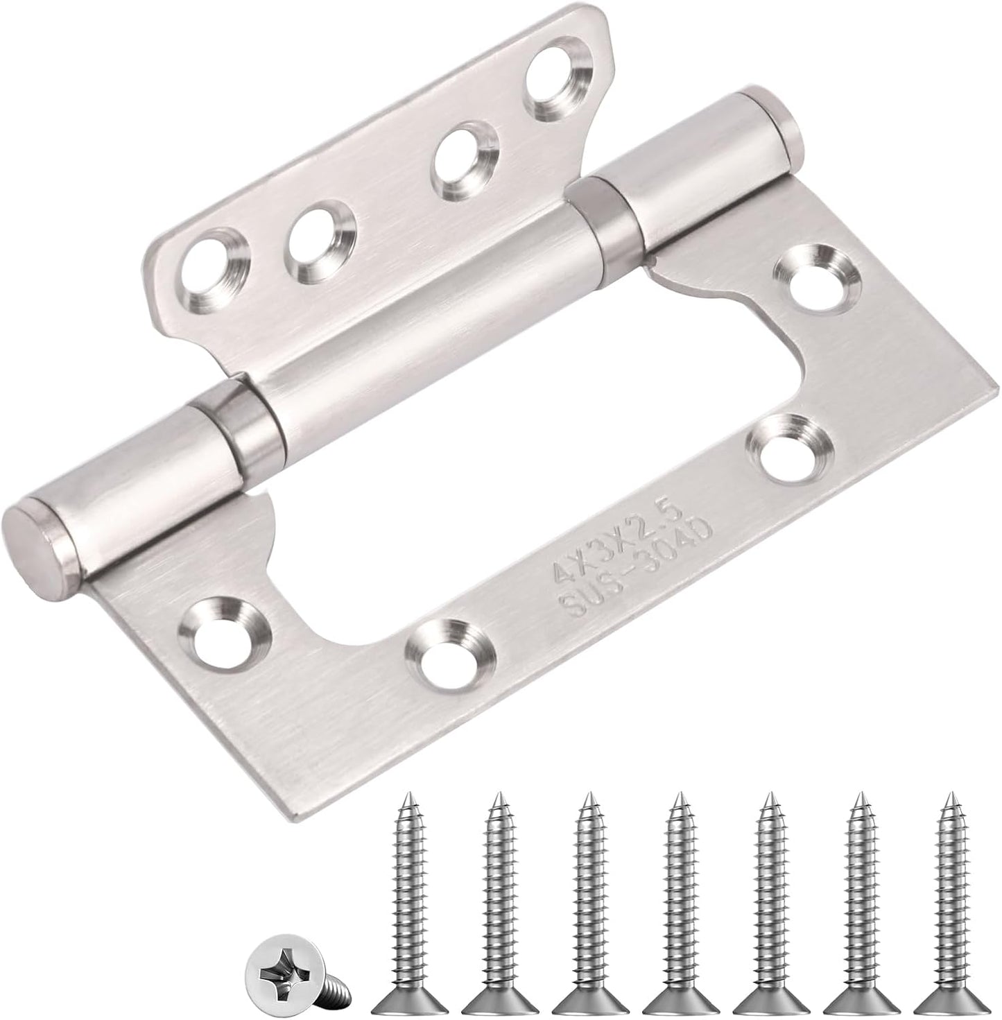 Pack 3 Bisagras Puerta Acero Inox 4x3pulg Plata