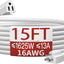 Cable extensión 16/3 interior 15ft blanco 13A 1625W