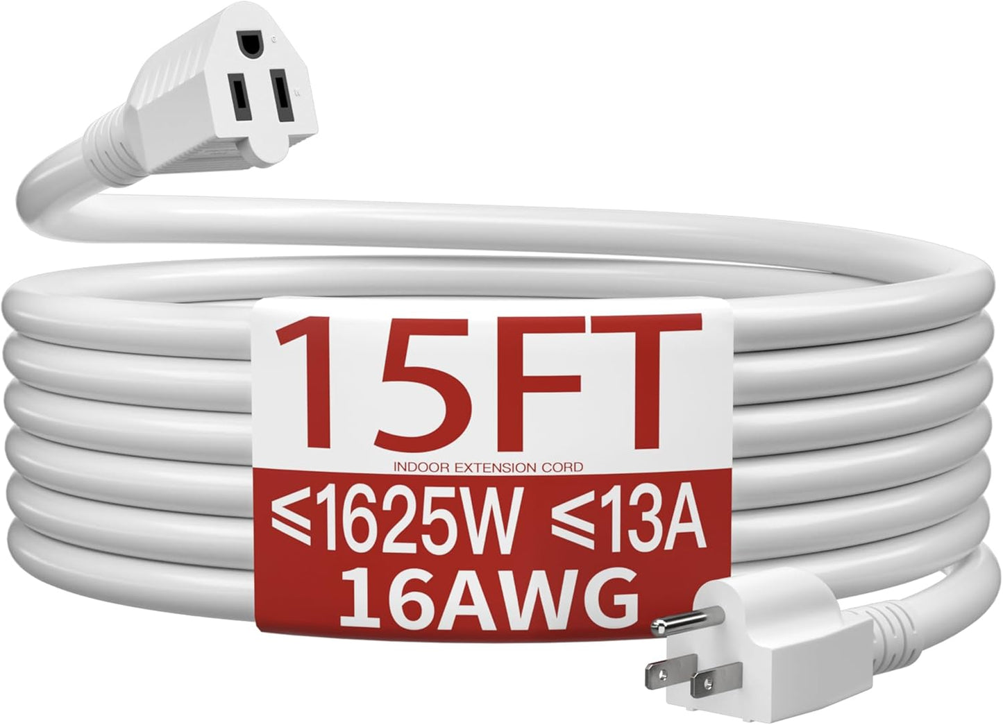 Cable extensión 16/3 interior 15ft blanco 13A 1625W